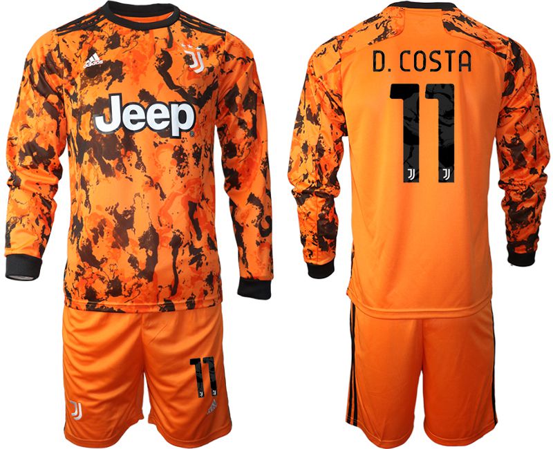Men 2020-2021 club Juventus away long sleeves #11 orange Soccer Jerseys